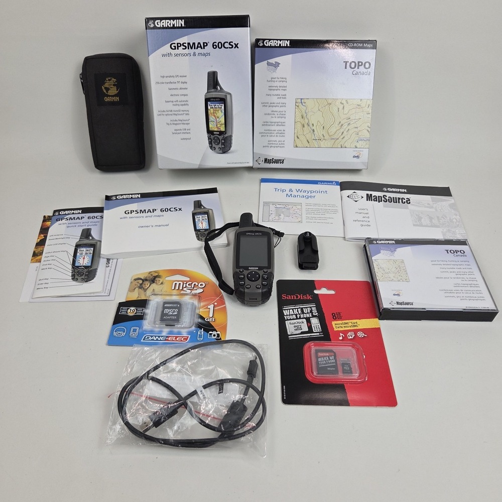 Garmin GPSMAP 60CSx Handheld GPS Bundle Tested Boxed